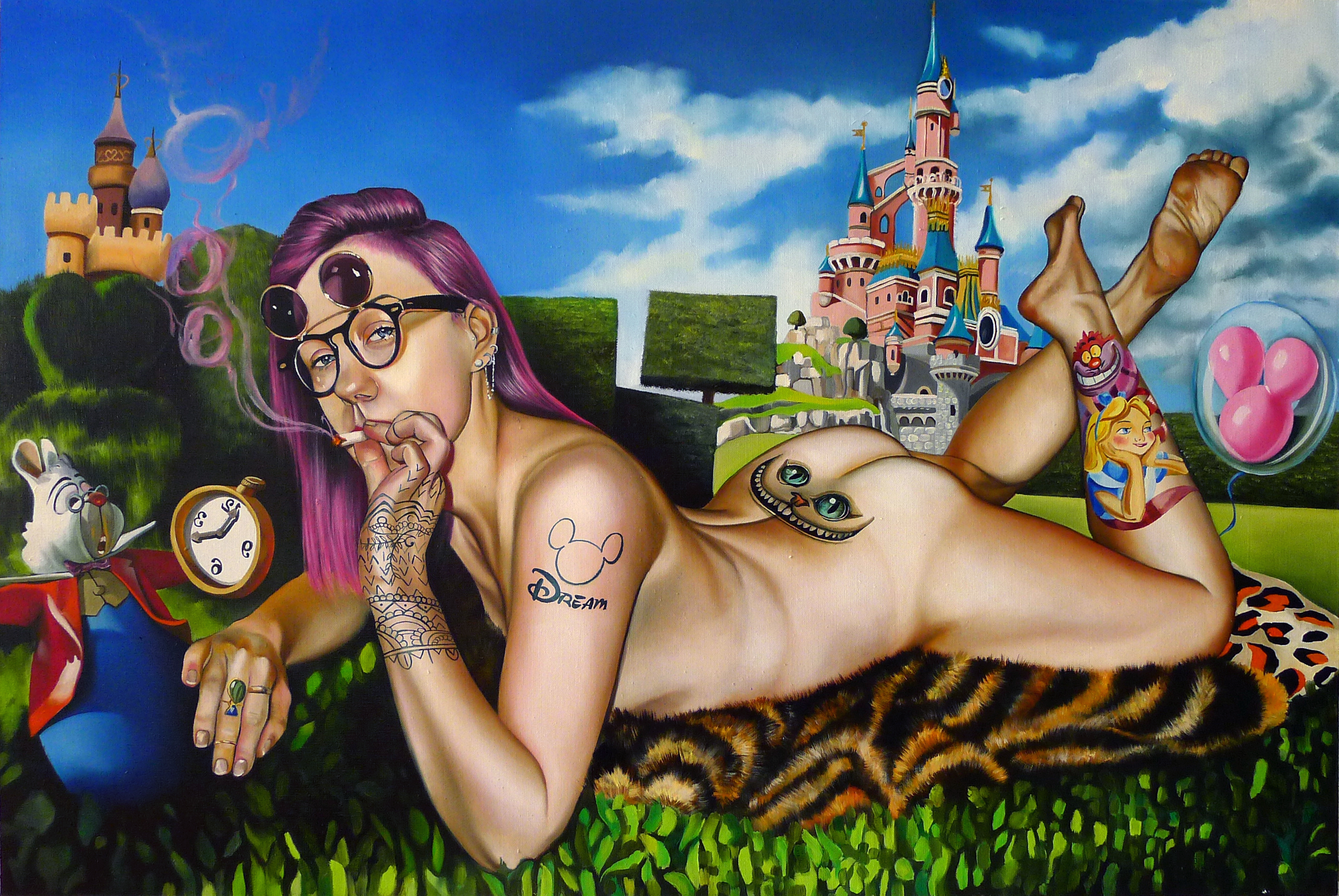 Smiley Circus - 80 x 120 cm, 2014, Öl / Lw