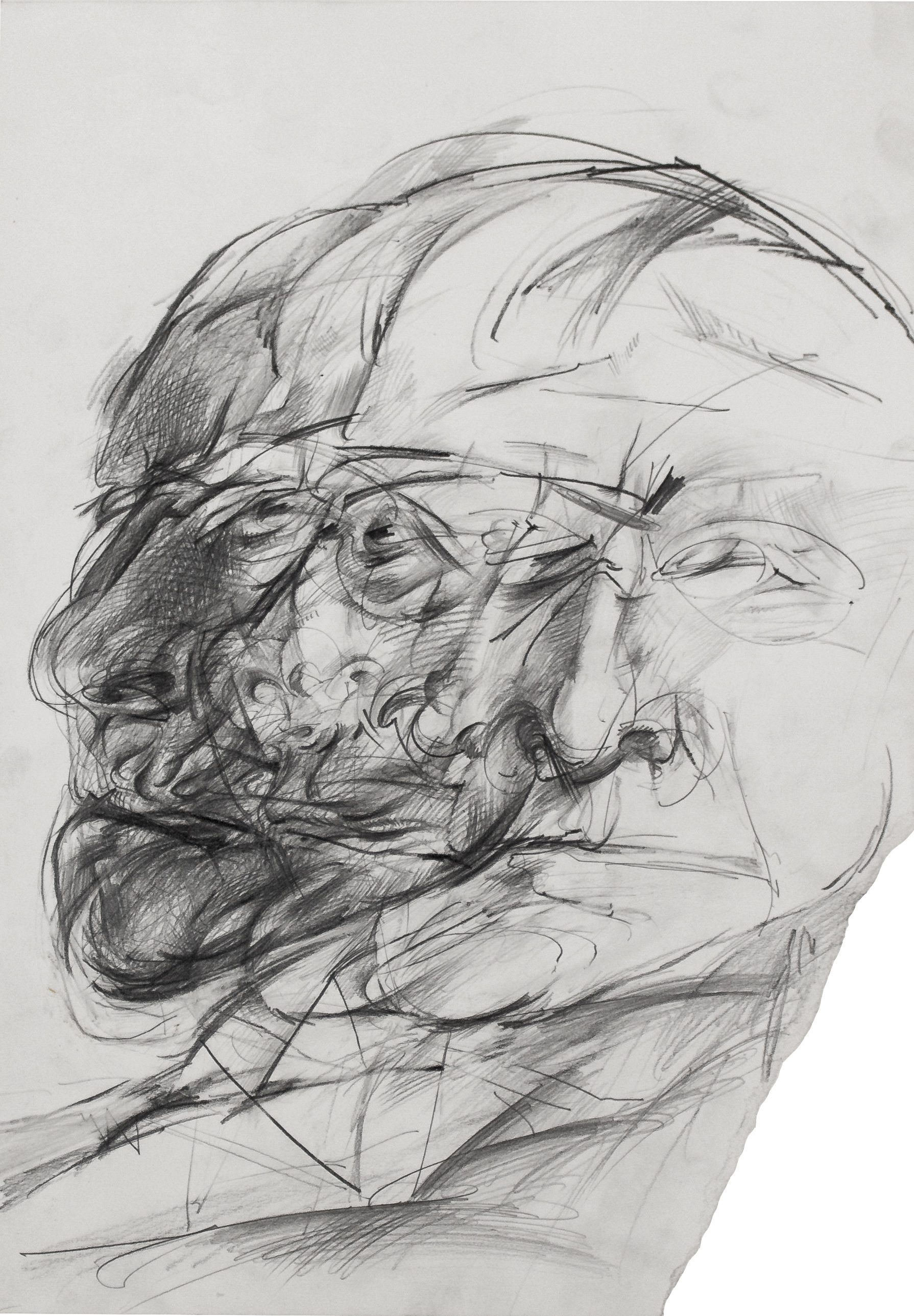 Christian Rickert | Studie für ein Portrait Max Beckmann 4.III-9.V.1983 - 59,4 x 42 cm - Bleistift auf Papier web