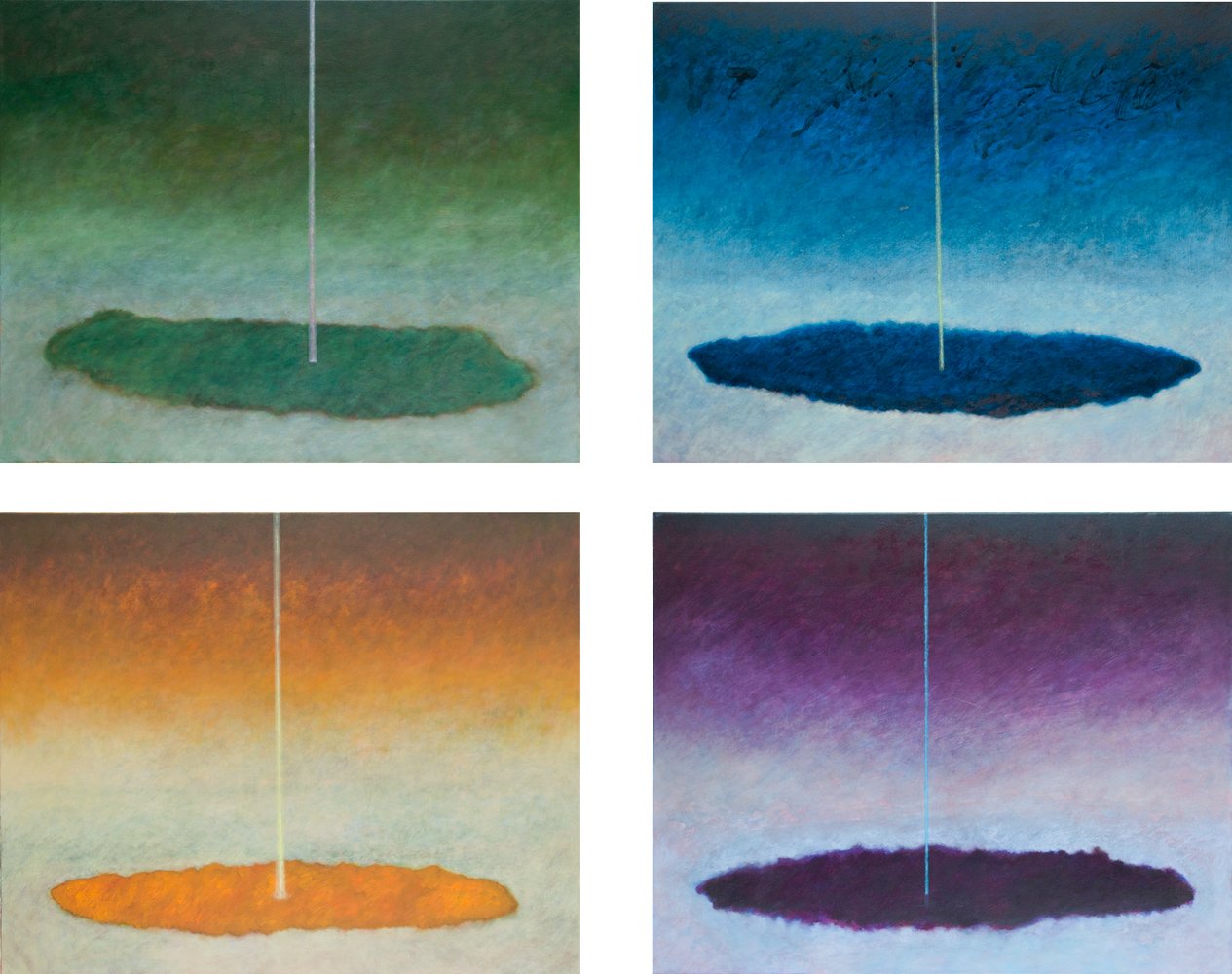 Walter Yu | Werkblock „Beams“ – je 80 x 100 cm, Öl / Leinwand, 2020