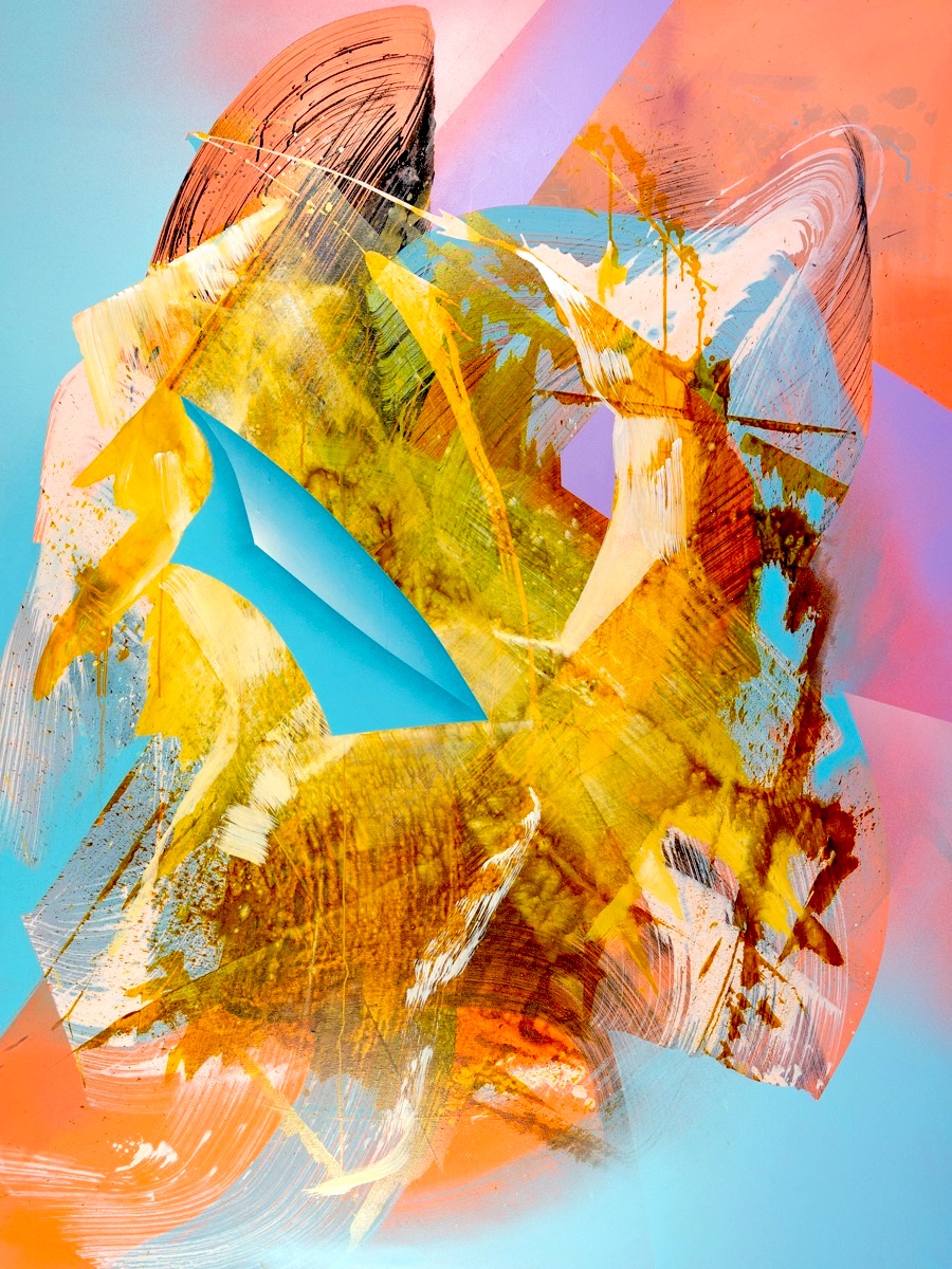 Julia Benz – Totalreflexion | 2022, 160 x 120 x 4,5 cm, Acryl und Sprühfarbe auf Leinwand