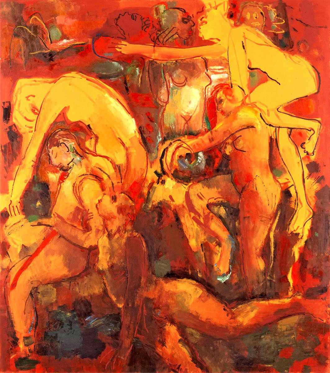 Barbara Quandt | Wie Vögel ohne Richtung – 1991, Öl auf Leinwand, 190 x 170 cm